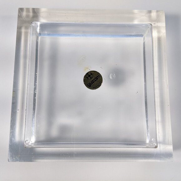 Vintage 1970's Italian Designer Plexiglass & Aluminum Guzzini Ashtray Made Italy - Picture 8 of 16